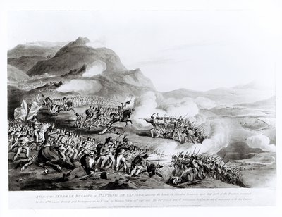 Vista de la Serra de Busacco en San Antonio de Cantara mostrando el ataque del Mariscal Reigniers sobre las fuerzas británicas y portuguesas bajo el mando del Teniente General Sir Thomas Picton, 27 de septiembre de 1810 de Thomas Staunton St. Clair